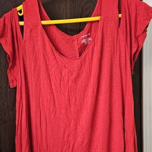 Lane Bryant Bright Red Short Sleeve Top